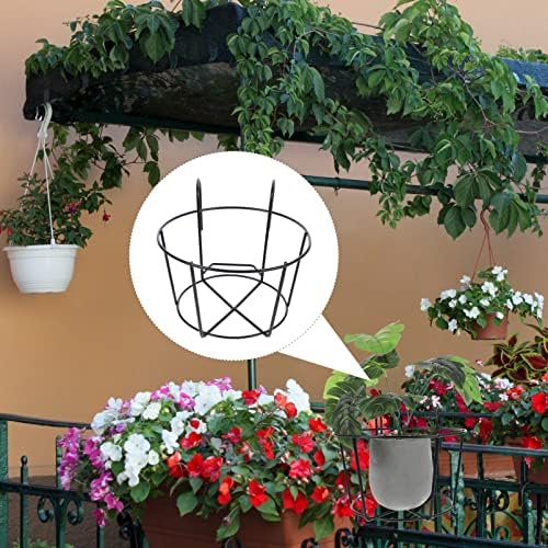 GANAZONO 2Pcs wall Hanging planters Balcony Flower Holder Railing Plant Pot Plant Iron Racks Balcony Planter Over Rail Planter Holder wall Plant Holder pots Metal Succulent Plants - Image 4
