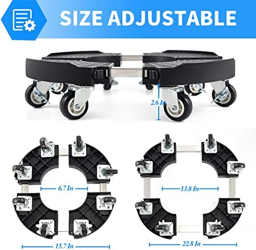 TreeGun Plant Caddy with Wheels Heavy Duty with 8 Lockable Casters, Rolling Plant Stand Adjustable for 8 inch-22 inch Outdoor Indoor Large Plant, Plant Dolly with Wheels Heavy Duty 500lbs Capacity - Image 2