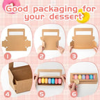 Sherr 100 Pcs Brown Macaron Boxes with Window, 7.7x2.6x2 Inch Long Clear Bakery Boxes with Stickers for Pastries, Cookie & Dessert Gifts Packaging for Chocolate Covered Strawberry, Truffle, Donuts - Image 3