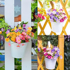 KINGLAKE Flower Pots,10 Pcs Metal Iron Hanging Flower Plant Pot Balcony Garden Plant Planter Baskets Fence Bucket Pots 6.3'' Flower Holders with Detachable Hook White - Image 7