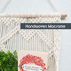 SnugLife 2 Tier Macrame Wall Hanging Shelf with Woven Rope - Boho Pine Wood Shelves for Plants, Bathroom, Kitchen - Image 3