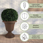 Pure Garden Flower Pots Outdoor Planter, Brown, 16x18-Inch, 2-Pack - Image 2
