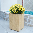 Christopher Knight Home Jorine Rectangular Planter, Patio Plant Urn, Lightweight Concrete Garden Pot, Plant Pot with Drain Plug, Outdoor Large Planter for Backyard Garden Poolside, 19.75" Travertine by ChristopherKnightHome