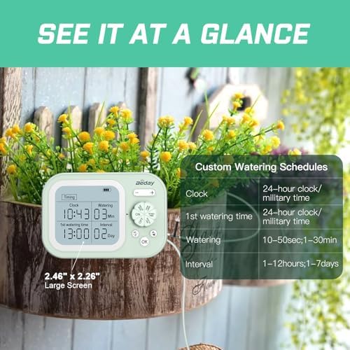Automatic Plant Waterer Indoor Watering System for 15 Potted Plants, Auto Drip Irrigation Kit with Programmable Water Timer, Smart Humidity Detection, Green - Image 3