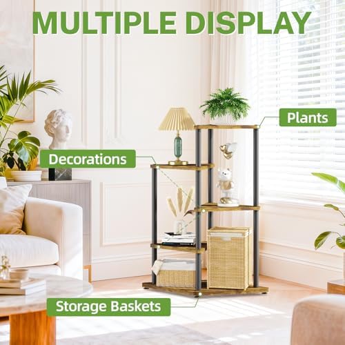 iDavosic.ly 4 Tier Wooden Plant Stand Indoor, 33 Inch Tall, Black & Brown - Image 6