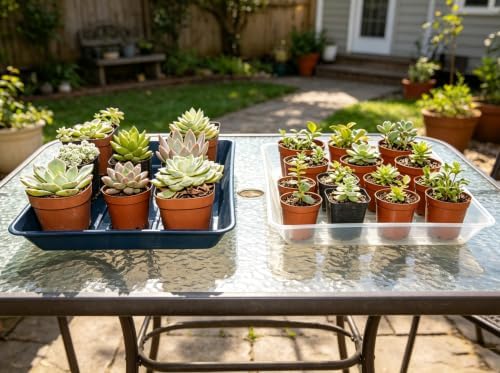 4 Pack 16 Inch Square Plant Saucer Heavy Duty, Plastic Drip Tray for Large Potted Plants & Planters, Clear - Image 6