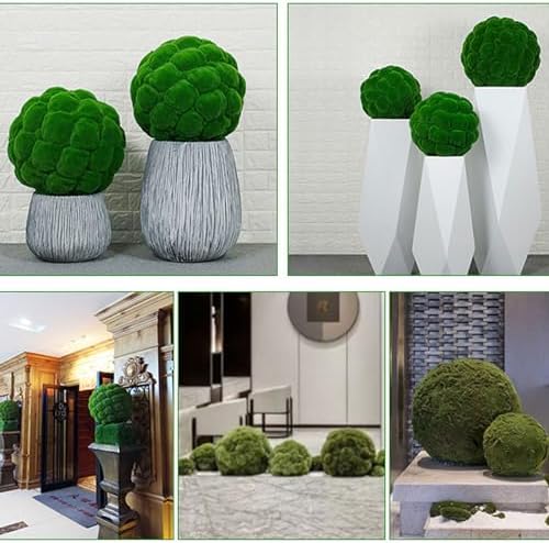 Artificial Plant Topiary Ball Dia 16in, Faux Moss Balls Decorative, Round Faux Moss Balls Outdoor, Green Grass Decorative Balls, Artificial Grass Fake Plants for Backyard Garden - Image 6