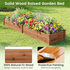 GIANTEX 95" Wooden Raised Garden Bed, Rectangular Planter Box, Brown - Image 4