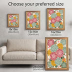 Framed Canvas Wall Art Bohemian Gouache Succulents Dusty Rose and Sage Green Canvas Print Poster Gold Frame Wall Decor for Living Room Desert Flora Art, Boho Botanical Decor - Inch 12x16 - Image 3