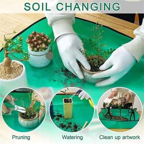 2 PCS Flower Pots Planting Mat Waterproof Transplanting Mats Foldable PE Plant Repotting Gardening for Patio - Image 3