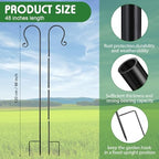 12 Pack 48 Inch Shepherd Hooks for Outdoor 1/3 In Thick Bird Feeder Pole - Image 2