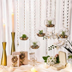 GlikCeil 56 Pcs 3.15'' Hanging Glass Tealight Holder with Clear K9 Crystal Garland Strands and Maple Leaf Pendants Globe Plant Terrariums Glass Orbs for Wedding Party Valentine Decoration - Image 7