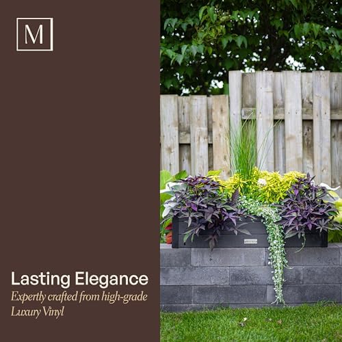Mayne Vista 48in Rectangular Window Box Planter, Charcoal - Image 4