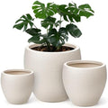 homenote 14.5/12/9.6 Inch Large Plastic Flower Pots with Drainage (3 Pcs) by HOMENOTE
