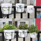 DOITOOL 2Pcs Iron Art Hanging Basket Flowerpot Holder with Hooks Black Metal Plant Stand for Balcony Railing Patio Office Bonsai Space Saver 11.8 Inch - Image 2