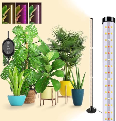Grow Lights for Indoor Plants, 243 LEDs Plant Growing Lights with 3 Color Changing Red Blue Full Spectrum, 48inch Height Standing Indoor Plant Grow Lamp with 6/9/12H Timer for Indoor Plants by FREGENBO