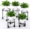 5 Pack Metal Plant Stand with Wheels for Indoor Outdoor Plants Rolling Plant Stands Flower Pot Stand on Wheels Heavy Duty Plants Pot Risers Decoration for Planter Supports Home(5 Sizes ) by Otoolling