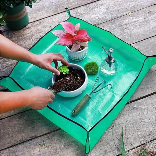 2 PCS Flower Pots Planting Mat Waterproof Transplanting Mats Foldable PE Plant Repotting Gardening for Plants Transplanting(50 * 50cm) - Image 6