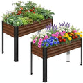 SnugNiture Raised Garden Bed with Legs, 48×18×32in, 2 Pack, Brown by snugniture