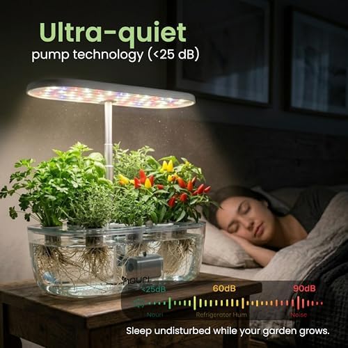 Nouri Hydroponics Growing System, 12 pod APP Smart Indoor Herb Garden Kit with LED Grow Lights, Hydroponic Herb Garden Indoor for Plant Lovers, Gardeners, Kitchen, Tomato Seeds Included - Image 4