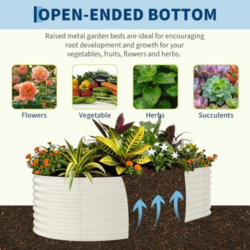 Garvee 8x4x1.5ft Galvanized Raised Garden Bed, Oval Metal Planter Box - Image 5