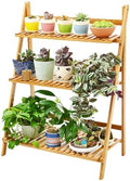 Folding Bamboo Plant Stand, Flower Pot Display Shelf Rack Tiered Plant Stand, Flower Display & Storage Rack, Planter Ladder Shelf for Indoors Outdoors Patio Balcony Garden,A-70 * 40 * 96cm by Unknown