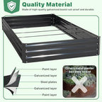 ONCEMORE Galvanized Raised Garden Bed for Vegetables Flowers Herbs, Metal Raised Garden Bed Kit with 2 PCS Tomato Cage, Gloves, Trellis Netting, Plant Labels, Plant Ties, Black 8×4×1FT - Image 3