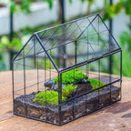 NCYP Geometric Glass Terrarium with Front Opening Door, House Shape Closed Micro Landscape Terrarium Planter for Moss, Fern, Small Tropical Plants, Cacti - Home Indoor Tabletop Decor (No Plants) - Image 2