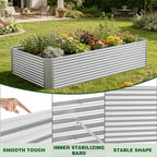 Galvanized Steel Raised Garden Bed, Extra Large Outdoor Planter Box for Vegetables & Herbs, Rust-Resistant and Easy to Clean DIY Garden Box (2, 8×4×1.4ft) - Image 3