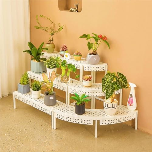 aboxoo 3-Tier Rectangular Metal Plant Stand, Ladder Flower Pot Rack - Image 5