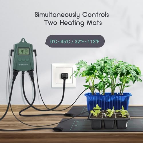 LUXBIRD 2 Pack 10"x 20.75" Seedling Heat Mat and Digital Thermostat Controller Combo Set (120v US Plug) - Image 4
