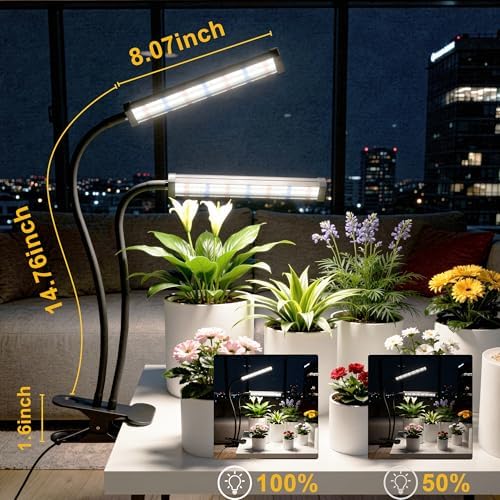 GooingTop Grow Light 100W 6000K, Super Bright White Desktop Clip Plant Lamp - Image 2