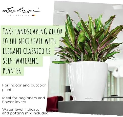 Lechuza 16049 Classico LS 28 Self-Watering Planter, Black High Gloss - Image 4