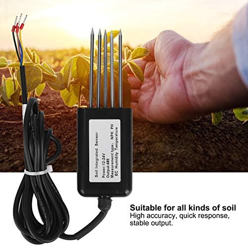 7 in 1 Soil Tester, 5Pin Soil PH NPK Temperature and Humidity EC Sensor, Professional Soil pH Tester for Lawn, Garden, Farm, ​Pastures, Sewage Treatment, Agriculture, etc - Image 2