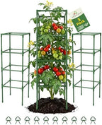 3 Pack Tomato Cages,Square Tomato Plant Stakes Support Cages Trellis for Garden Climbing Vegetables Flowers Fruits,Extra Bold by MQHUAYU