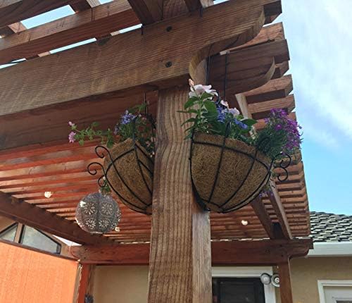 Metal Half Round Wall Planter with Coco Liner, 2-Pack, Hanging Basket for Outdoor Plants, Wall Pot Plants Holder, Fence Hanging Planters Outdoor, Balcony and Porch Decor (12" x 2 Pack) - Image 3