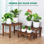3 Tiered Small Plant Stands Shelf Indoor Outdoor Wood Flower Stand - Image 3