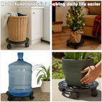 2-Pack 12" Round Metal Plant Caddy with Wheels Heavy-Duty Large Rolling Plant Stand Indoor Outdoor Wheeled Planter Dolly Cart Coaster Flower Pot Mover Roller Base, Garden Trolley - Image 7