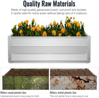 Raised Garden Bed Kit, Galvanized Raised Bed with Gloves & Support Rod, Outdoor Patio Planter Box for Plants Vegetables Flowers,3 * 3 * 1 FT,Silver - Image 3