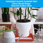 PATIKIL Plant Saucer Tray, 5 Pack 14 Inch Square Plant Saucer Heavy Planter Pot Saucers Large Deep Flower Planter Drip Tray for Indoor Outdoor Plants, Terracotta - Image 3