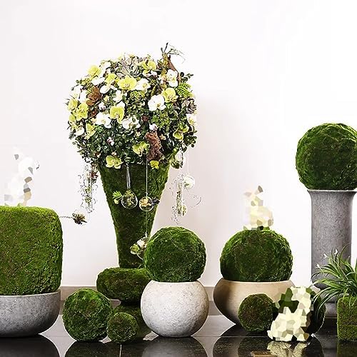 Green Artificial Moss Balls, Handmade Sphere Moss Hanging Balls for DIY Wedding Party Home Hotel Decoratio, Hangin Plants Landscape Landscaping Ball (Color : Diameter: 50cm/19.68in, Size : 1pcs) - Image 7