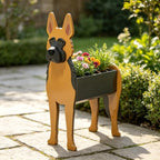 Animal PVC Flower Pot, German Shepherd Shaped Succulent Planter Flower Holder for Garden Patio Balcony Window Sill, for Birthday Pet Lovers, 43x27cm(17x11in) - Image 2