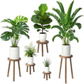 5-Pack Wood Plant Stands Indoor, Single Plant Stand for 6-22 Inch Pots, Mid-Century Modern Plant Stool, Tall Plant Stand for Large Plants Perfect Fit for Living Room, Balcony, Office(Dark Brown) by Unknown