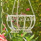 Zaer Ltd. Pack of 2, Hanging Metal Basket Planters (Antique White, Pack of 2) - Image 5