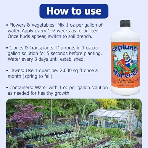 Neptune’s Harvest Organic Crab & Lobster Shell Multi-Purpose Liquid Fertilizer (2-0-2) - 36oz Bottle - Rich in Nutrients Soil Fertilizer - Plant Food for Lawns, Gardens, and Vegetables - Image 3