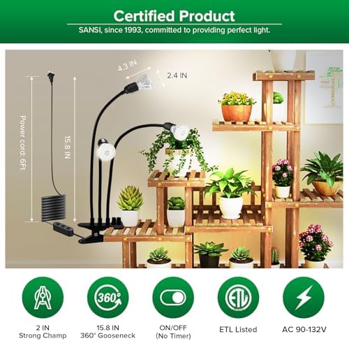 SANSI LED Grow Lights for Indoor Plants, 450W Full Spectrum Plant Light - Image 6