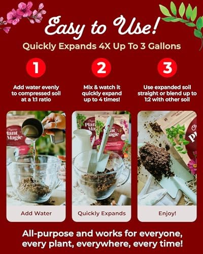 Compressed Organic Potting Soil for Garden, Plants & Vegetables - Expands 4x When Mixed with Water - Indoor or Outdoor Use - Plant Food Mix Derived from Natural Coconut Coir & Worm Castings Fertilizer - Image 6