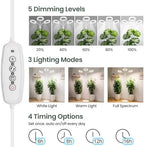 LBW 3-Head Grow Light with Stand for Indoor Plants, Full Spectrum Grow Light for Tall Large Plants, Adjustable Height up to 68", Auto Cycle Timer 6/8/12/16H, 5-Level Dimming, 3 Lighting Modes,White - Image 3
