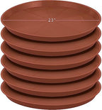 Eccliy 6 Pack Plastic Plant Saucer, Round, 23 Inch, Terracotta by Eccliy