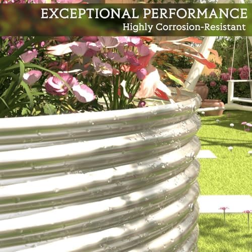Raised Garden Bed Outdoor 4 Pack, Tall Galvanized Steel Raised Beds for Gardening, Above Ground Garden Bed Corrugated Metal for Vegetables and Flowers-8x4FTx15inch - Image 6
